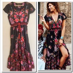 Floral boho maxi dress